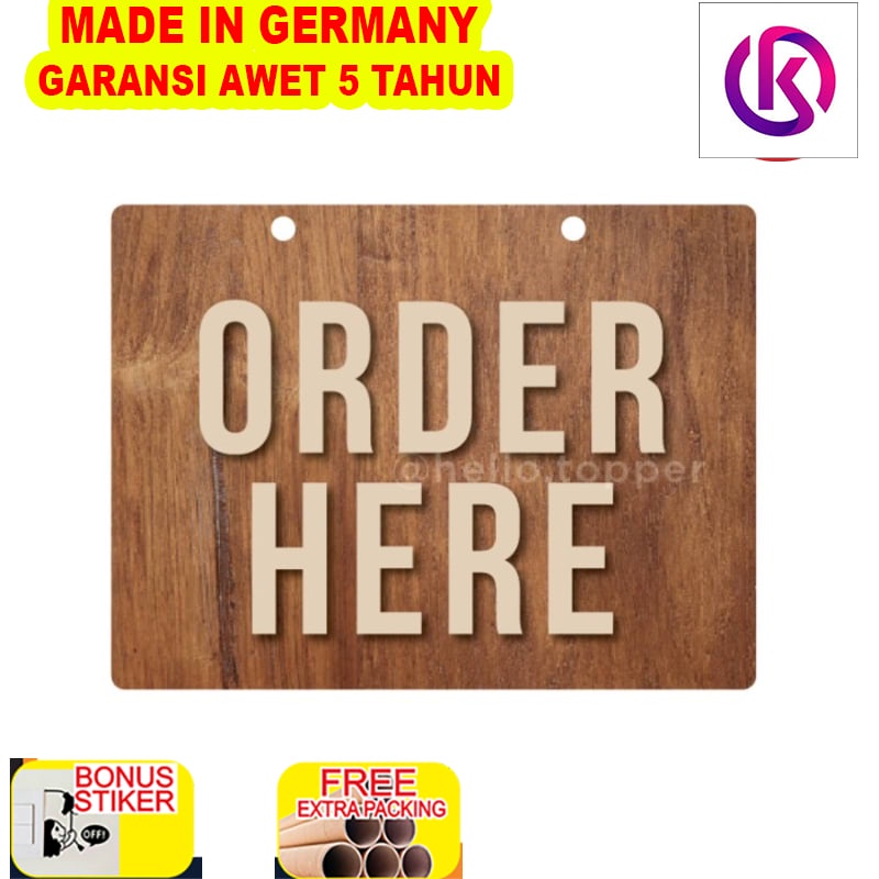 

Murah Order Here Sign Unik Kayu| Signage Order Here Unik | Papan Kayu