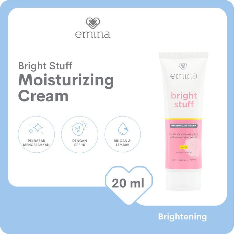 Emina Bright Stuff Mousturizing Cream 20ml | Pelembab Wajah