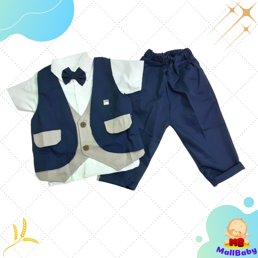 Baju Anak Bayi Laki Laki 6 12 Bulan Setelan Tuxedo Bayi 1 2 Tahun Set Dasi Celana Panjang