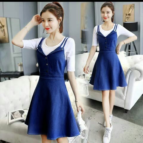 [Dress Rosy  RO] dress wanita denim varian warna