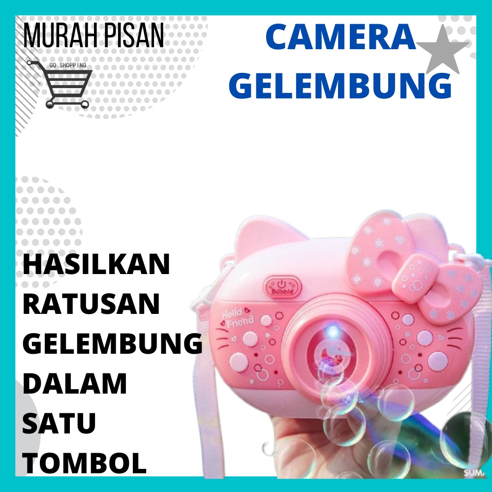 Peniup mainan anak laki perempuan balon sabun air tiup kamera gelembung besar baterai