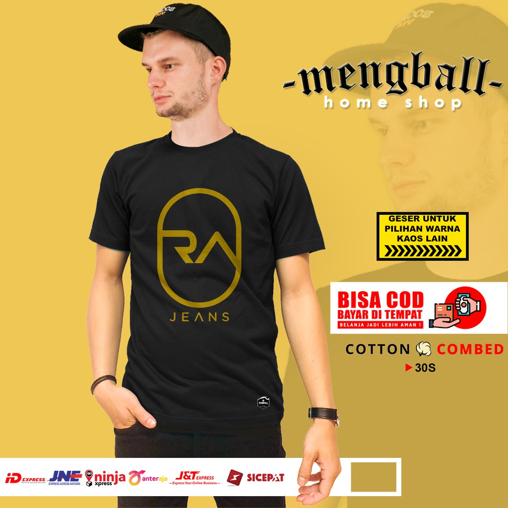 Kaos Distro Kaos Custom Kaos Rafi Ahmad RA Jeans X Kaos Pria Wanita Cotton Combed 30s