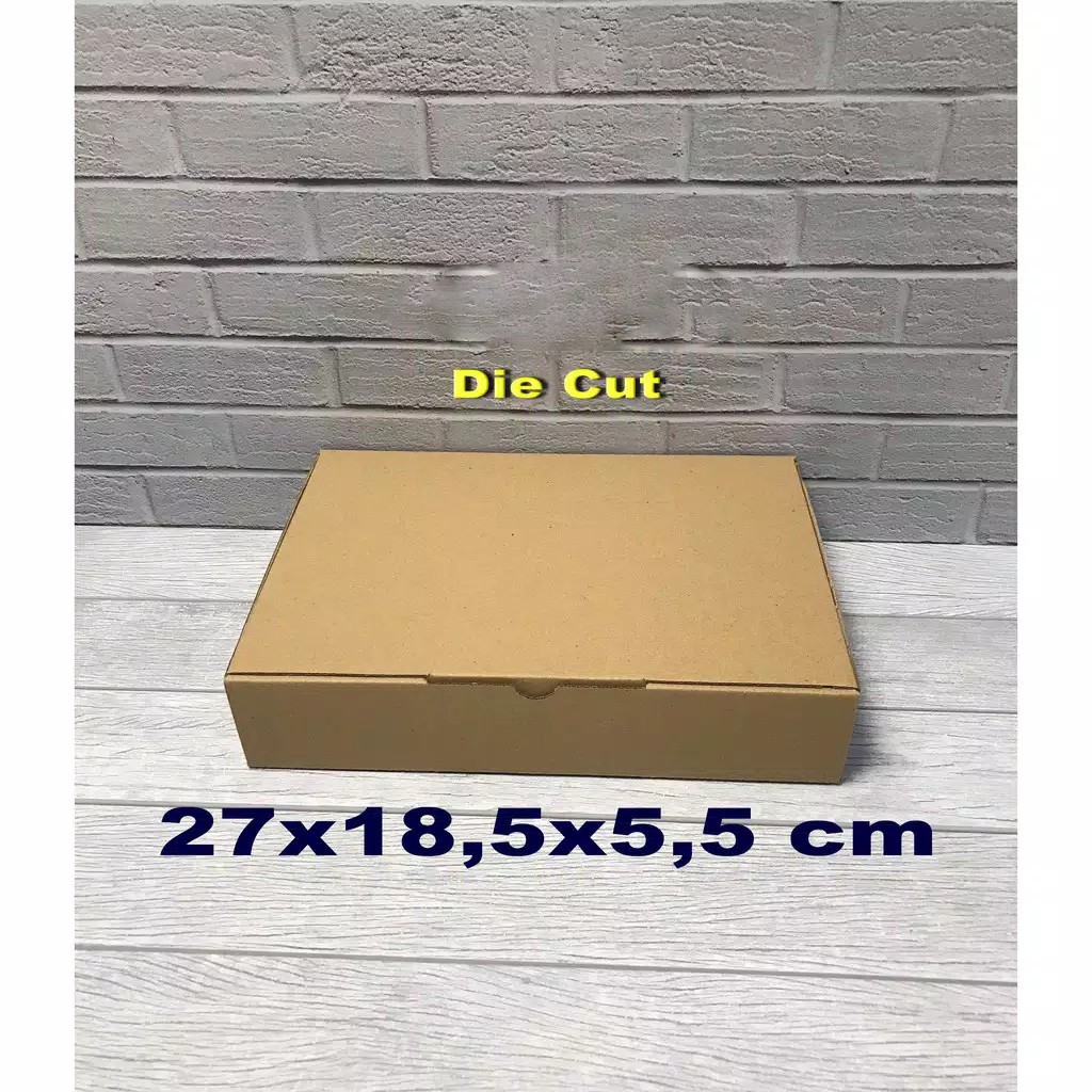 

Kardus 27 x 18,5 x 5,5 cm..Die Cut kotak untuk packing kue donut isi 6 pcs – dll