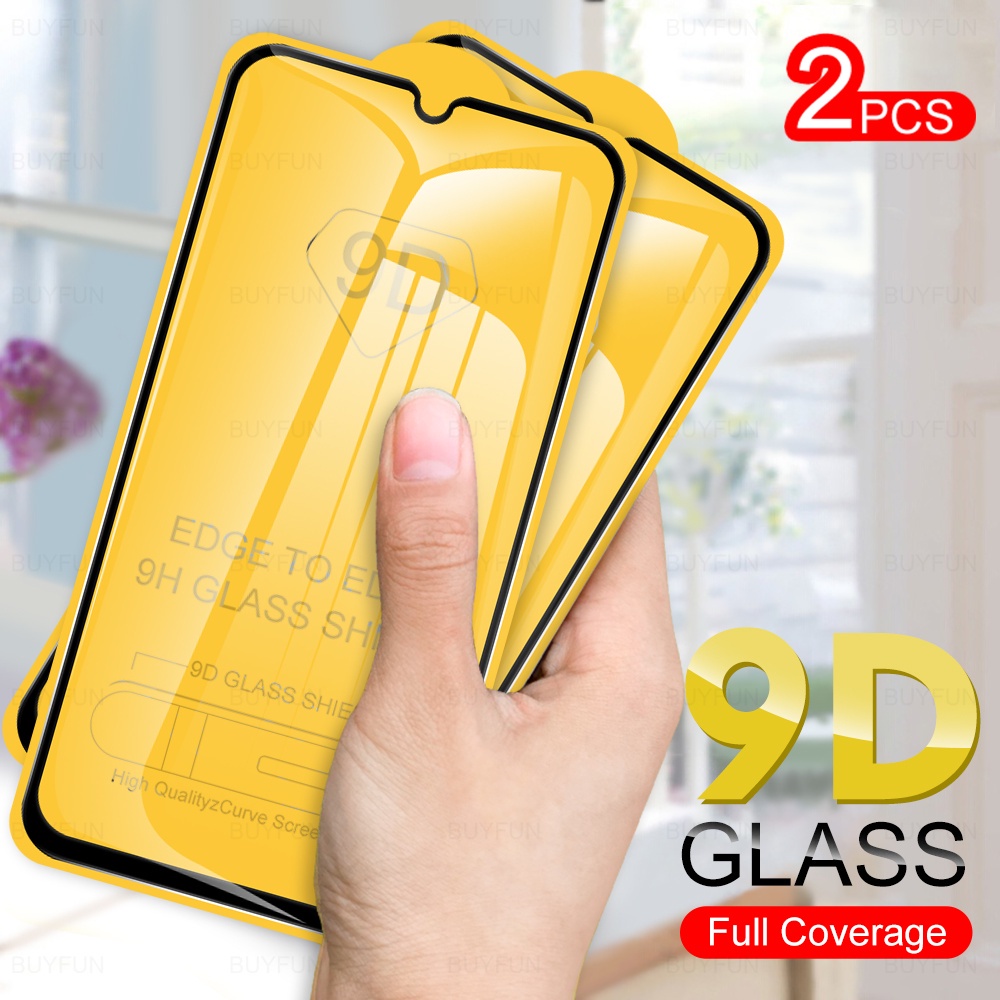 2pcs Pelindung Layar Tempered Glass 9D Untuk VIVO Y20 Y20i Y20S Y30 Y50 V21 V21E V20 SE S1 Pro Y11 Y15 Y91 Y91C Y9