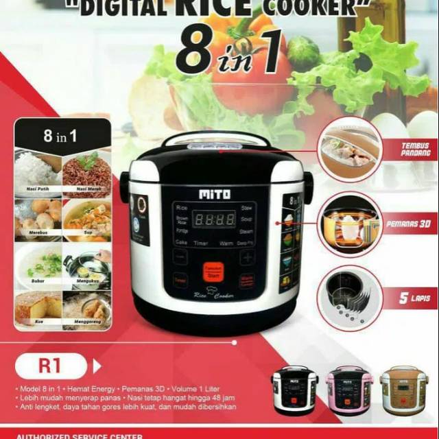 Rice cooker Mito 1L 8in1 R1 /magic com mito Shopee Indonesia