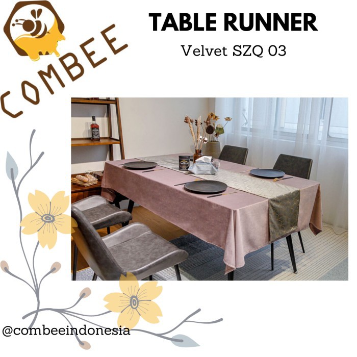 Table Runner / Taplak Meja Hiasan Meja / Penghias / Aksesoris / Polyester / Velvet / Premium - SZQ03