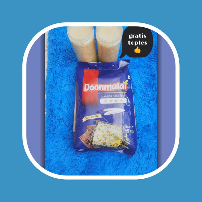 

Beras basmati doonmalai repack asli kemasan 5kg jadi 1kg nasi mandhi bukhori briyani free toples