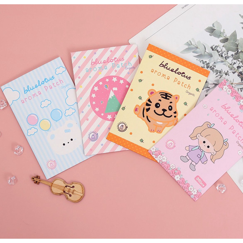 Aroma Patch 36 pcs Stiker patch Wangi Lavender Rose Strawberry Lemon