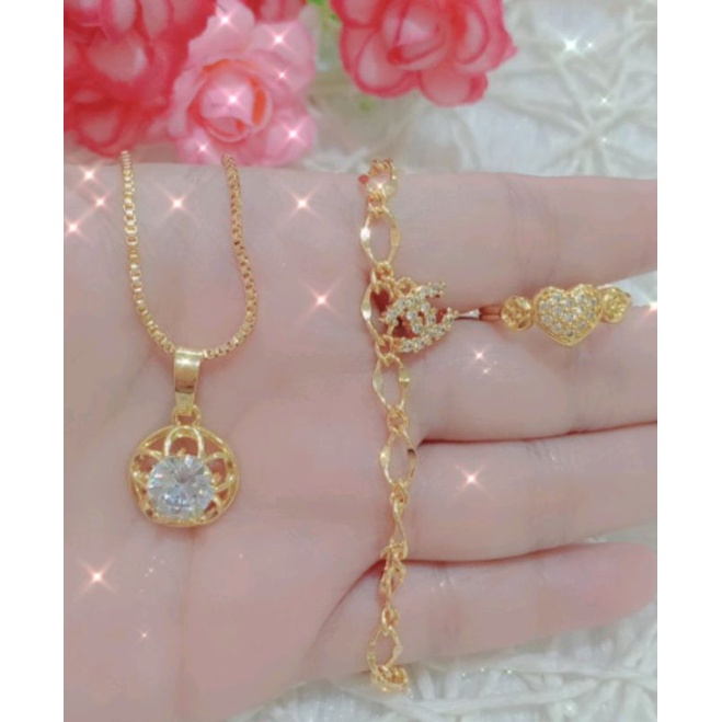 set perhiasan lapis emas 24k titanium asli anti karatan