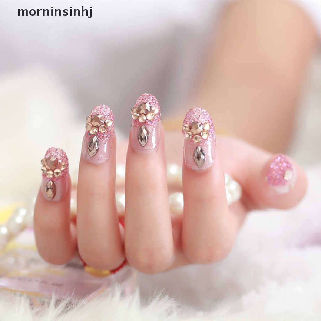 Mornin 24pcs Kuku Palsu Akrilik Uv Gel Untuk Nail Art