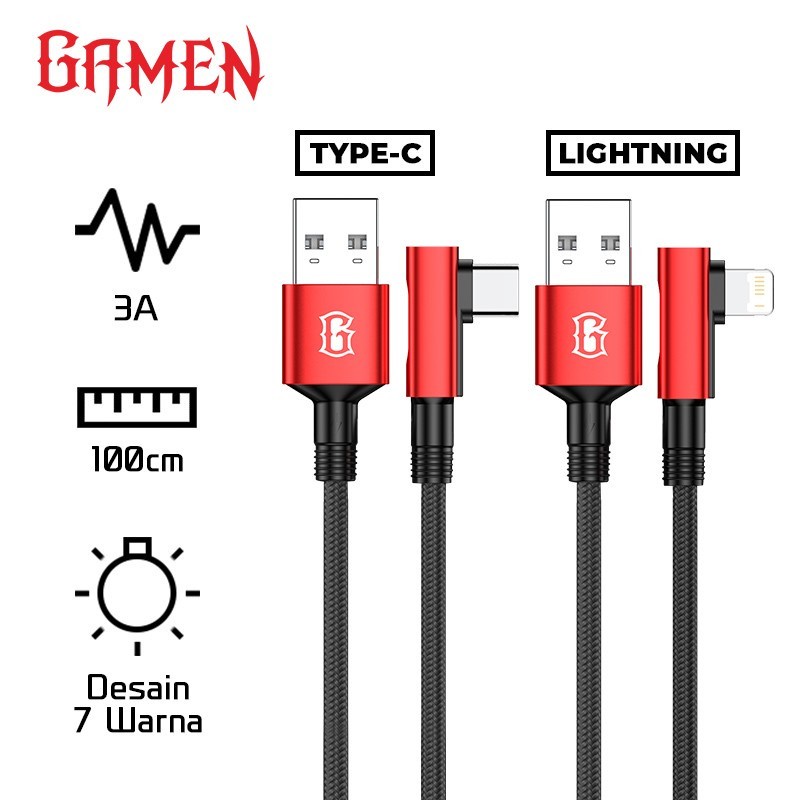 Kabel Data Gaming Lightning Elbow Design Gamen GAC100 GAL100