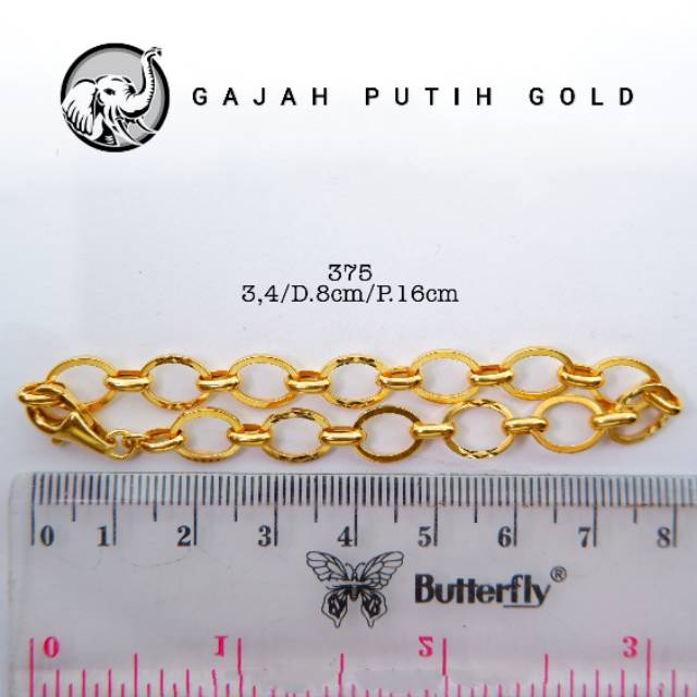 3,4gr Gelang Model Italy Emas Asli Kadar 375 kodeN23480