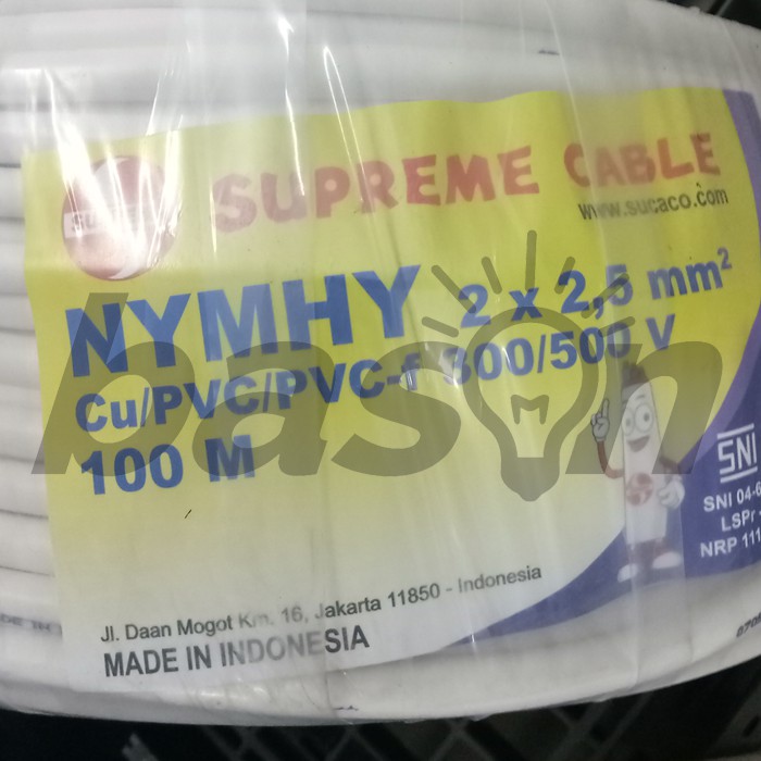 Supreme NYMHY 2x2.5mm @ 100 Meter - Kabel Listrik Serabut