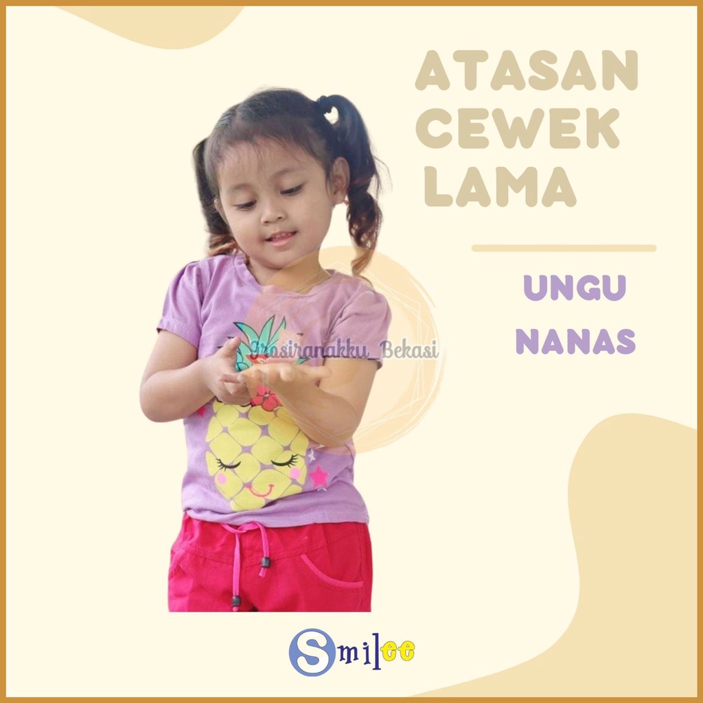 Atasan Anak Smilee Motif Nanas Ungu Size 1-5Tahun