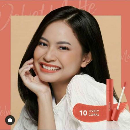 Wardah Velvet Matte Lip mouse NEW SHADES  No. 10 LIVELY CORAL