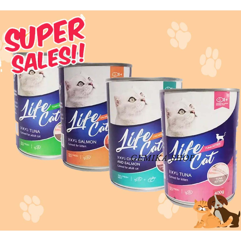 MAKANAN KUCING LIFE CAT 400 GR [ CAT FOOD ] KALENG