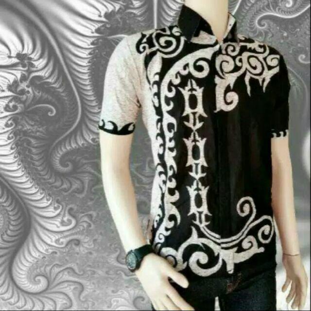 Risna Batik Hrb26 Kenongo Kemeja Hem Pendek Padi Pekalongan M L Xl Murah Keren Batik Pria Wajik Biru