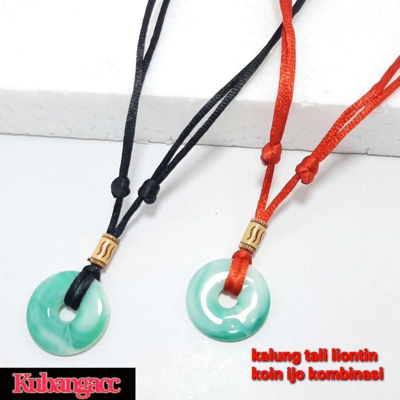 Steba Store96 - Kalung Tali Liontin Koin Kalung Tali Liontin Giok Kalung pria wanita Kalung keren
