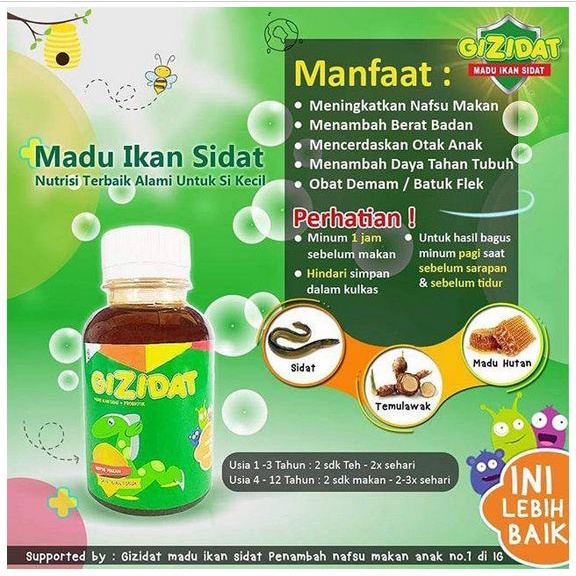 GIZIDAT MADU IKAN SIDAT + TEMULAWAK 130ML