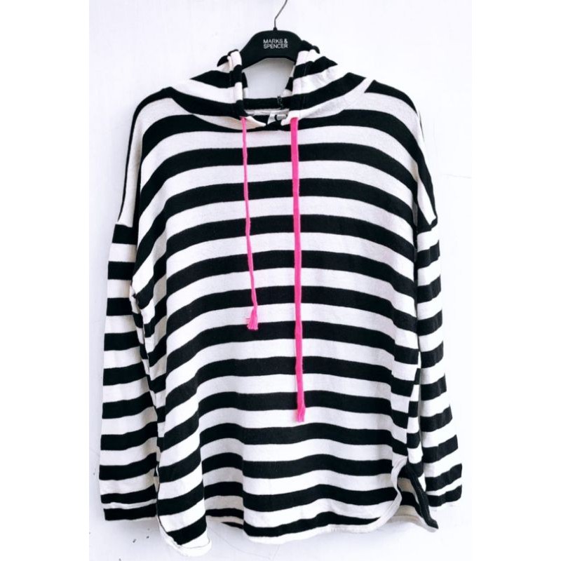 Fashion Design Hoodie Strip BW (UNISEX)