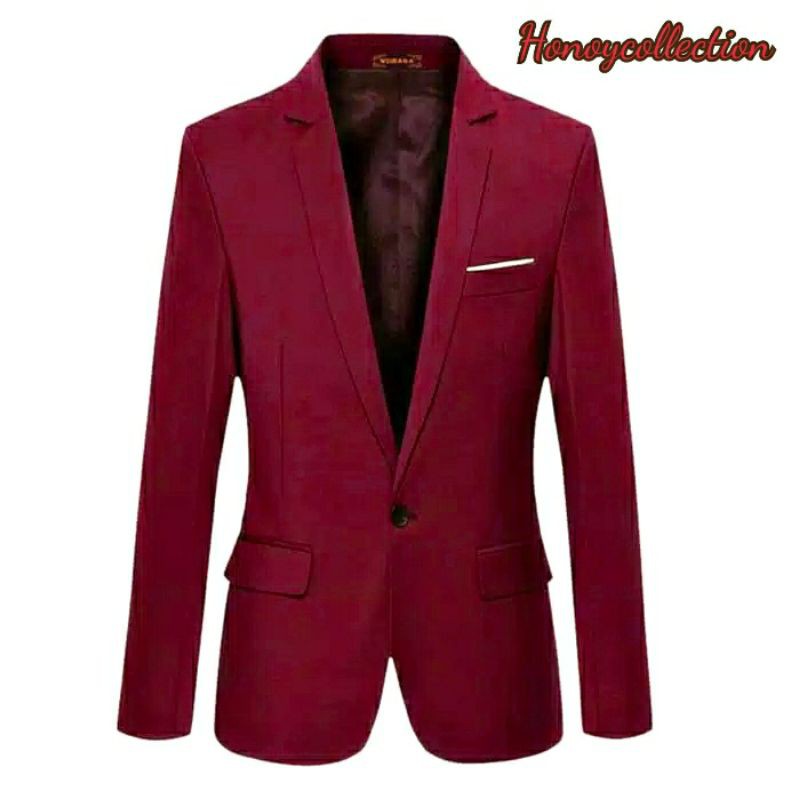 Jas Blazer Pria Warna Maron / Blazer Pria Marun/ Blazer Casual/ Jas Maron