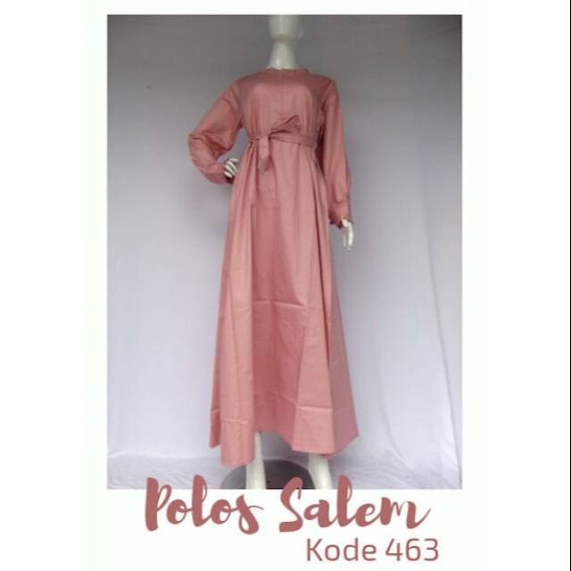 Gamis Katun Jepang Premium Ori Cantik Murah Polos Salem S M L XL