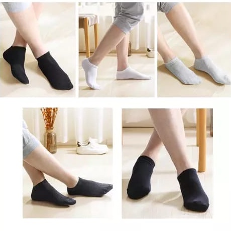 TOKO KL | ( PAKET 3 PASANG ) KAOS KAKI PENDEK MATAKAKI POLOS / ANGKLE SOCKS PRIA WANITA DEWASA BAHAN LEMBUT TERMURAH TERLARIS