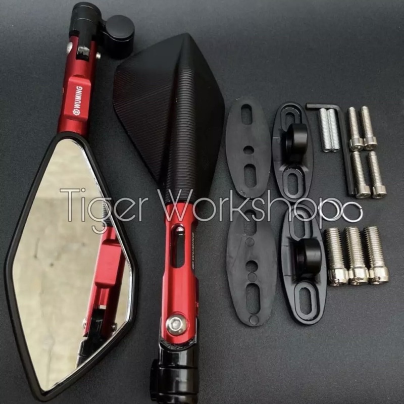 SPION TOMOK V2 V5 JUMBO UNIVERSAL FULL CNC MODEL RIZOMA BISA UNTUK SEMUA JENIS MOTOR-MERAH