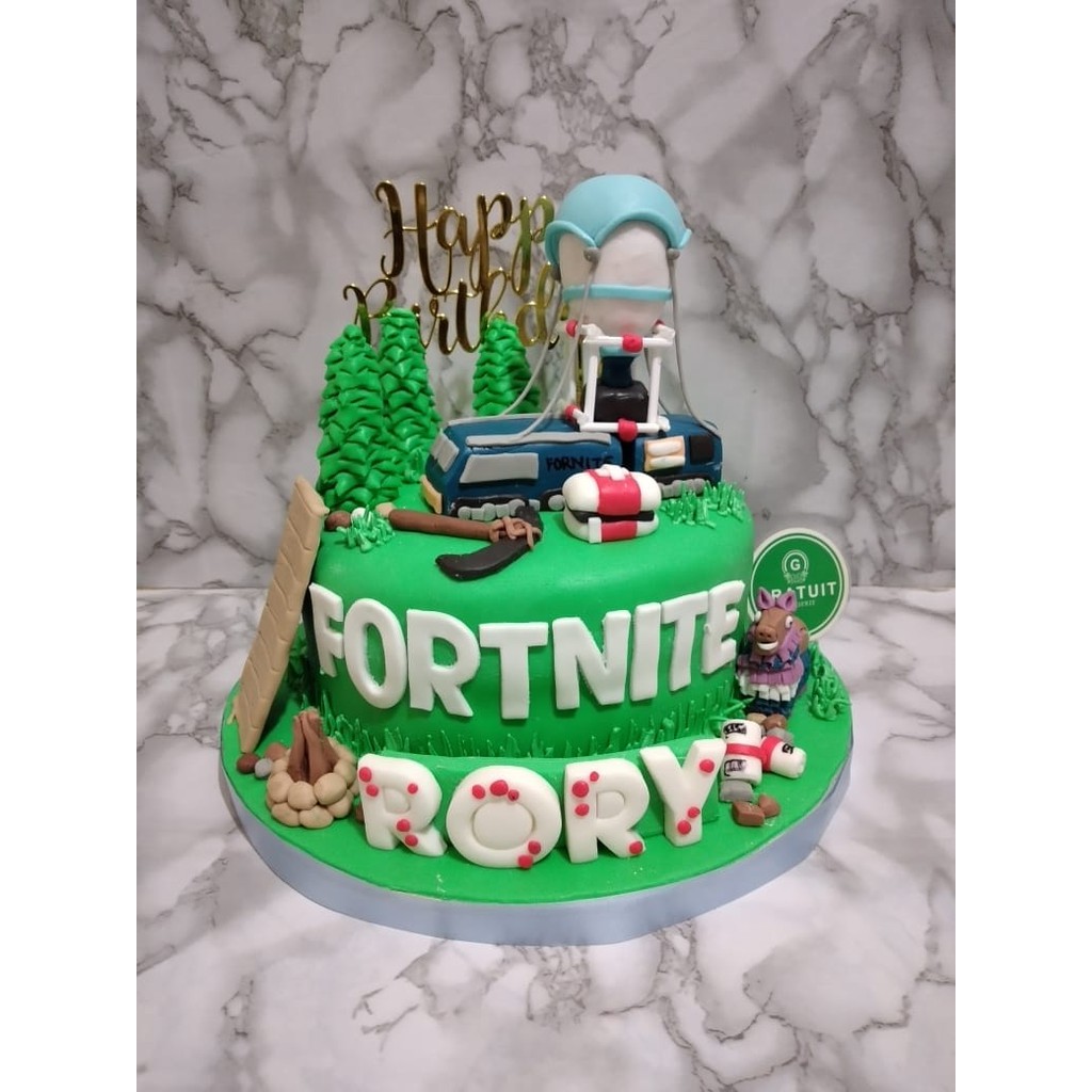 

kue ulang tahun tema fortnite uk 20cm