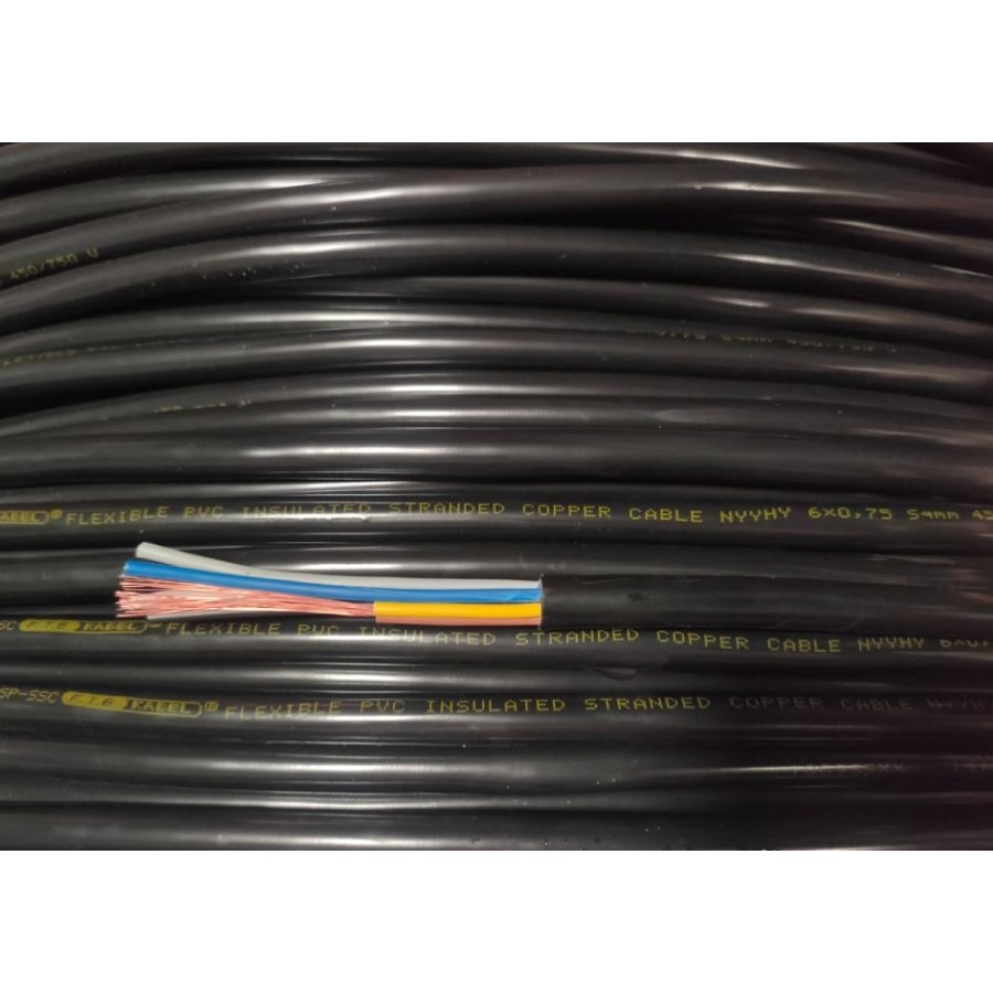 FTB KABEL NYYHY 6x0,75 NYYHY 6x0.75 450/750V KABEL KONTROL SERABUT