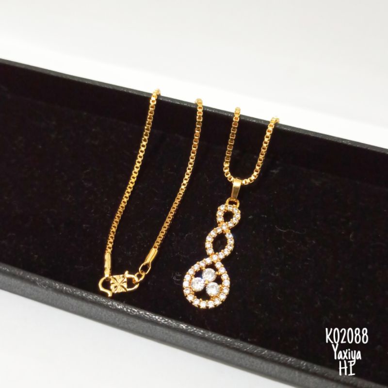 Kalung Yaxiya Bunga Zircon Gold K02088