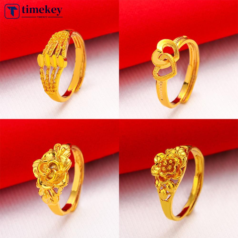 Timekey Gelang Tangan Alloy Adjustable Desain Sha Jin Hollow 3D Warna Rose Gold Untuk Wanita A3K7