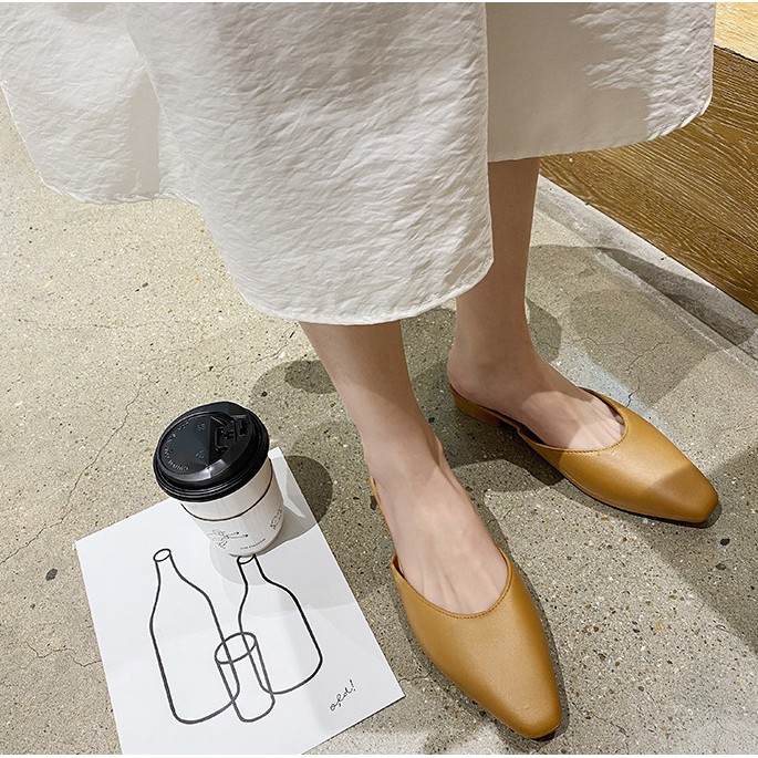 [✅BISA COD] FASHION CLOSED TOE BACKLESS MULE 2138 (REAL PICTURE)