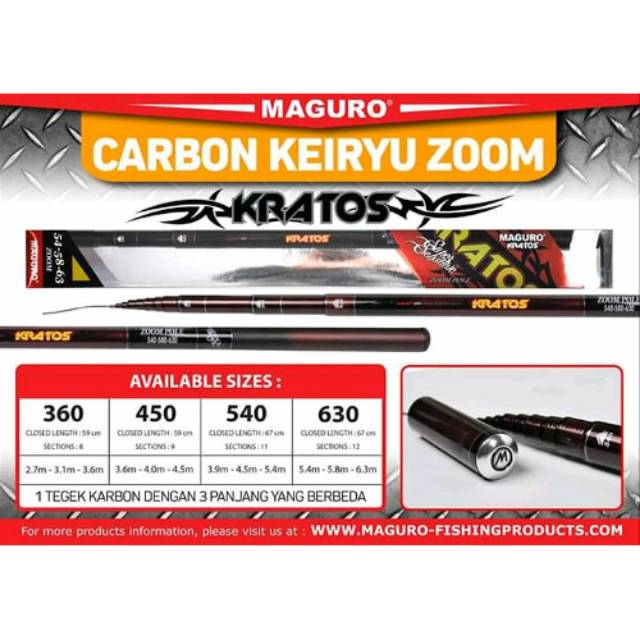 Joran pancing tegek carbon zoom maguro kratos 360 dan 450 murah laris Semarang