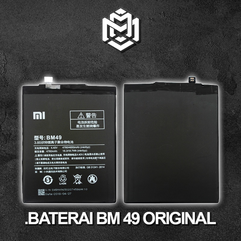 Baterai BM 49 MI Max Original / Batre battery baterai Original Xiaomi BM49 / BM 49 / Batrai hp xiomi