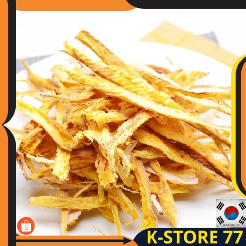 

MAKANAN KOREA HALAL/ MAKANAN KOREA RINGAN HWANGTAECHAE DRIED POLLACK-IKAN POLLACK LEZAT KOREA 100 GR
