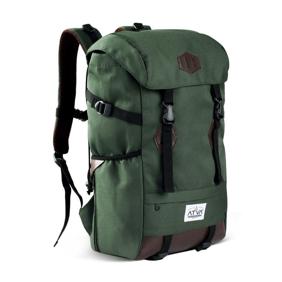 LIDDER OLIVE GREEN ORIGINAL x ATVA Tas Ransel Casual Hijau Pria Daily Backpack Kuliah Kampus Kerja Kantor Sekolah SMA SMK Remaja Dewasa Tas Punggung Laptop Ukuran Besar 14 Inch Bagpack Distro Tas Traveling Premium Outdoor Travel Bag Keren Terbaru Kekinian