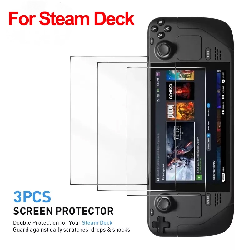 3pcs Pelindung Layar Tempered Glass 9H Untuk Steam Deck 2022