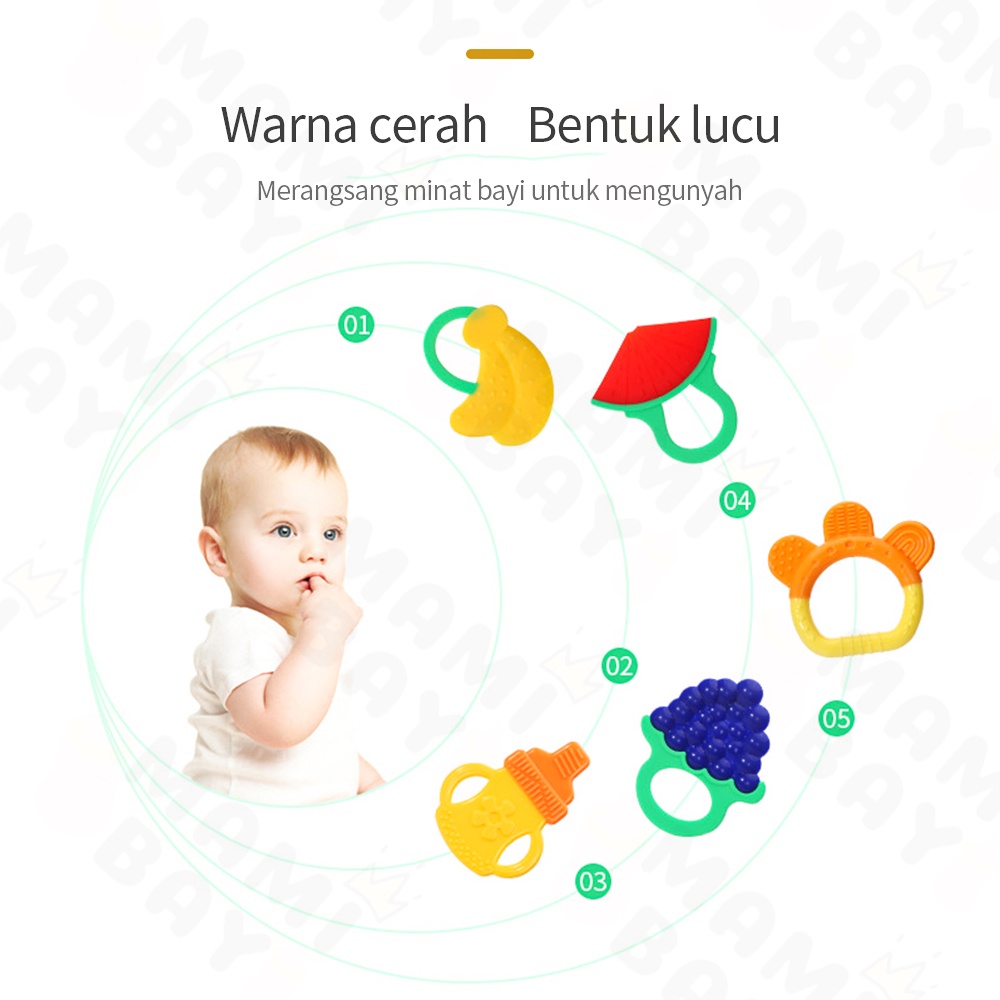 OKEYI Teether untuk bayi mainan gigitan bayi bahan silikon BPA free