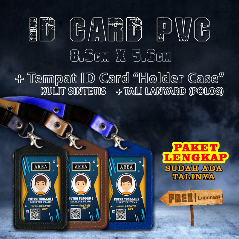 

Paket Lengkap Print dan Cetak ID Card/Kartu Identitas + Tempat ID Card Kulit + Tali Lanyard Polos