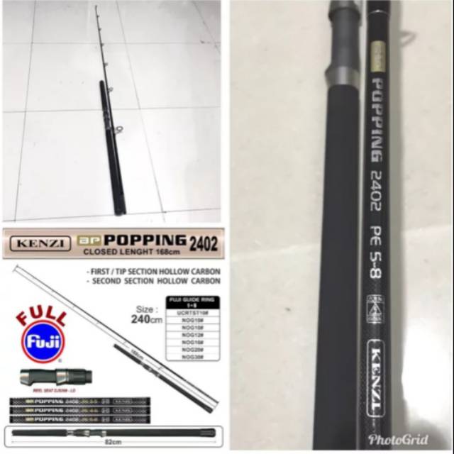 Joran fuji kenzi popping panjang 240 pe 5-8