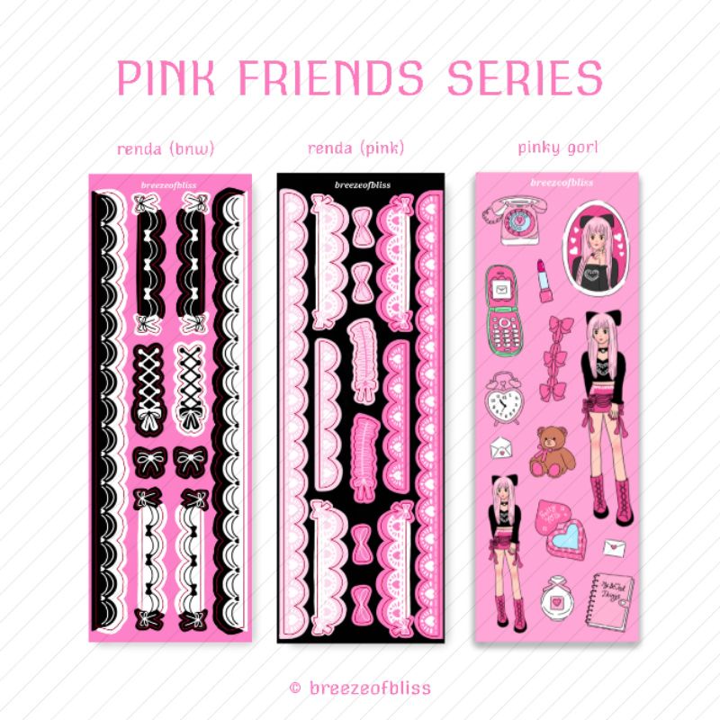 

breezeofbliss - pink kitsch deco sticker / sticker polcos bujo