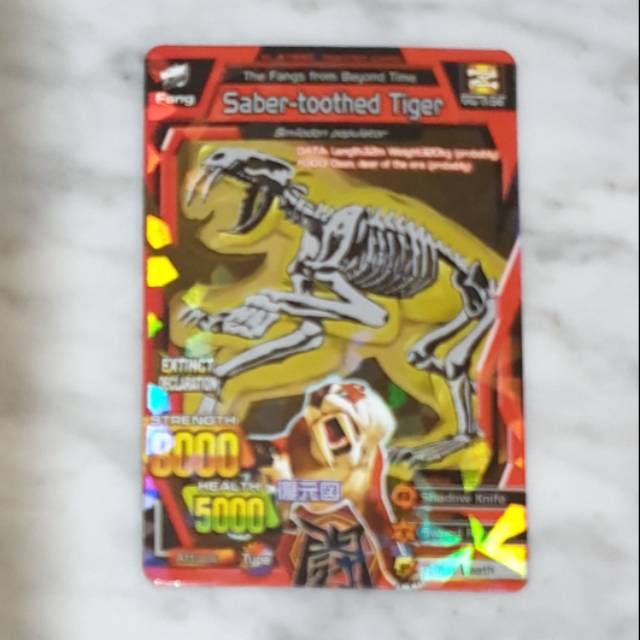 Mainan kartu animal kaiser saber toothed tiger