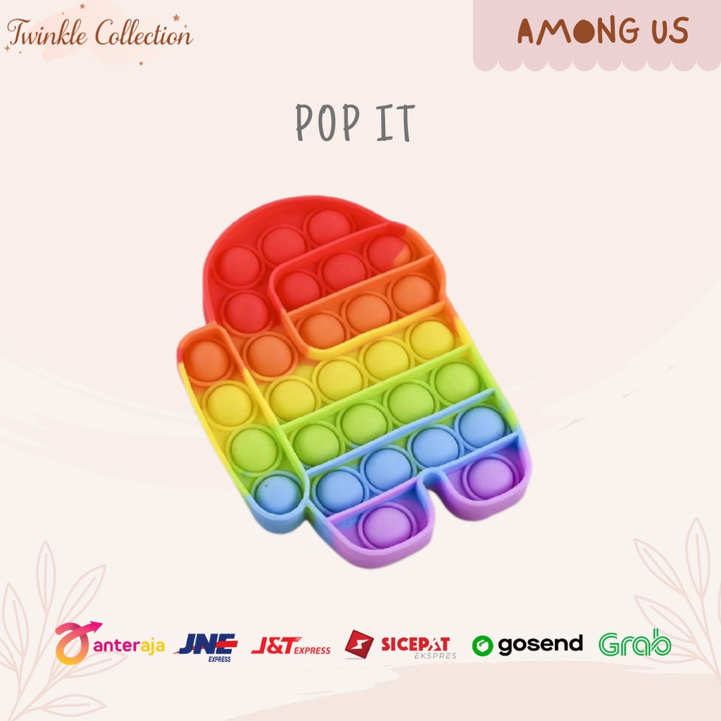 POP IT MURAH Bubble Fidget Toys Popit Rainbow Multicolor for kids Mainan Edukasi Anak Pop IT Squishy-Among US