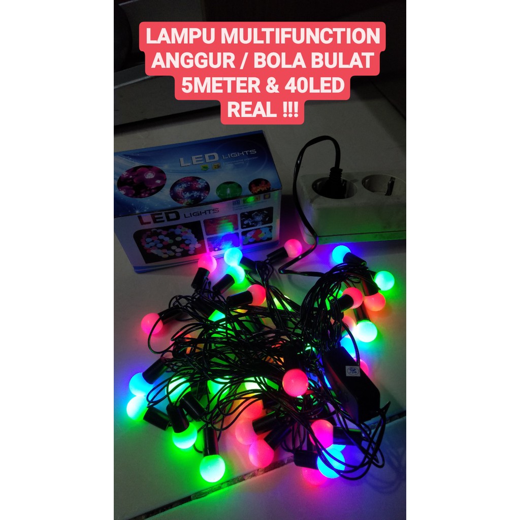 Lampu Natal Led Hias Bulat Bola anggur kecil gantung Lampu Natal Led Hias Bulat Bola anggur kecil gantung