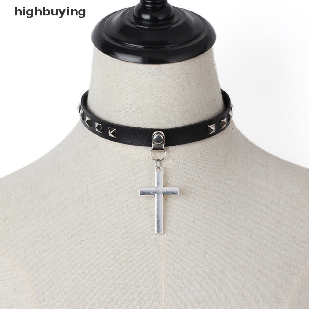 Hbid Kalung Choker Bahan Kulit PU Gaya Punk Gothic Untuk Wanita