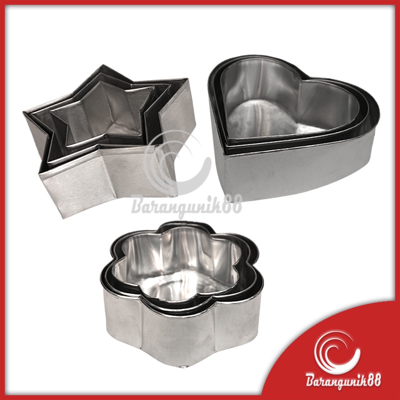 [3 pcs] Ring Cutter Aluminum Cetakan Bento Kue Puding Bolu Loyang Mini