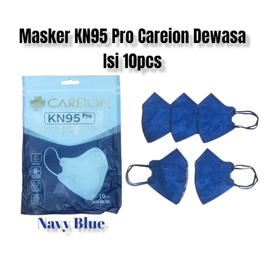 MASKER KN95 PRO CAREION EARLOOP 5PLY ISI 10PCS MASKER KN95 CAREION KN 95 PRO DEWASA WARNA WARNI ISI 10PCS