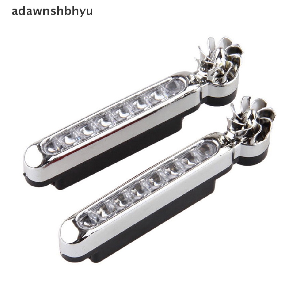 Adawnshbhyu 1pc Tenaga Angin 8led Mobil DRL Siang Berjalan Lampu Kabut Peringatan Auto Head Lamp