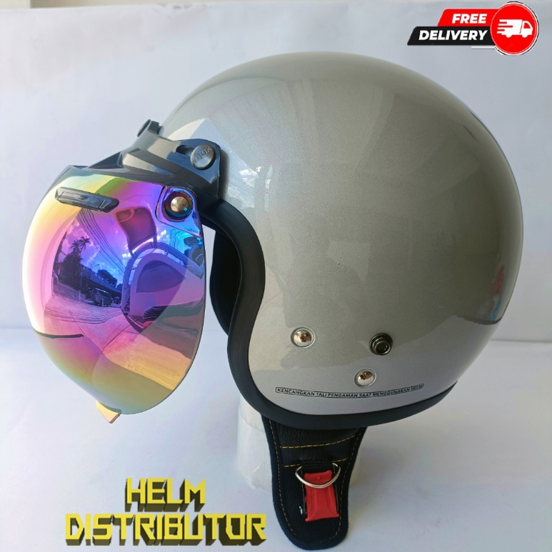 HELM BOGO RETRO DEWASA KUALITAS PREMIUM KACA CEMBUNG FULL LEHER UNTUK PRIA DAN WANITA SNI (COD)
